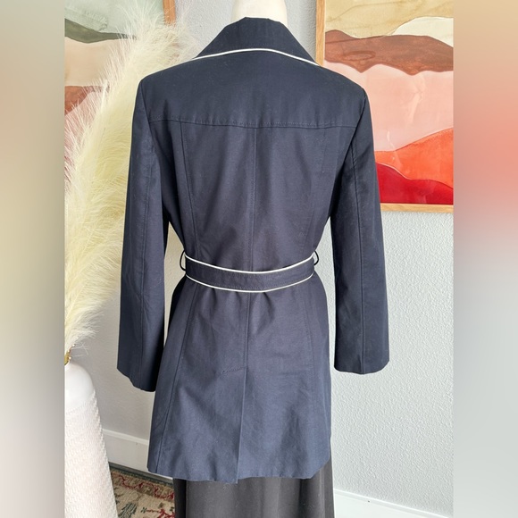 Ann Taylor Navy Trench Coat - Picture 2 of 10